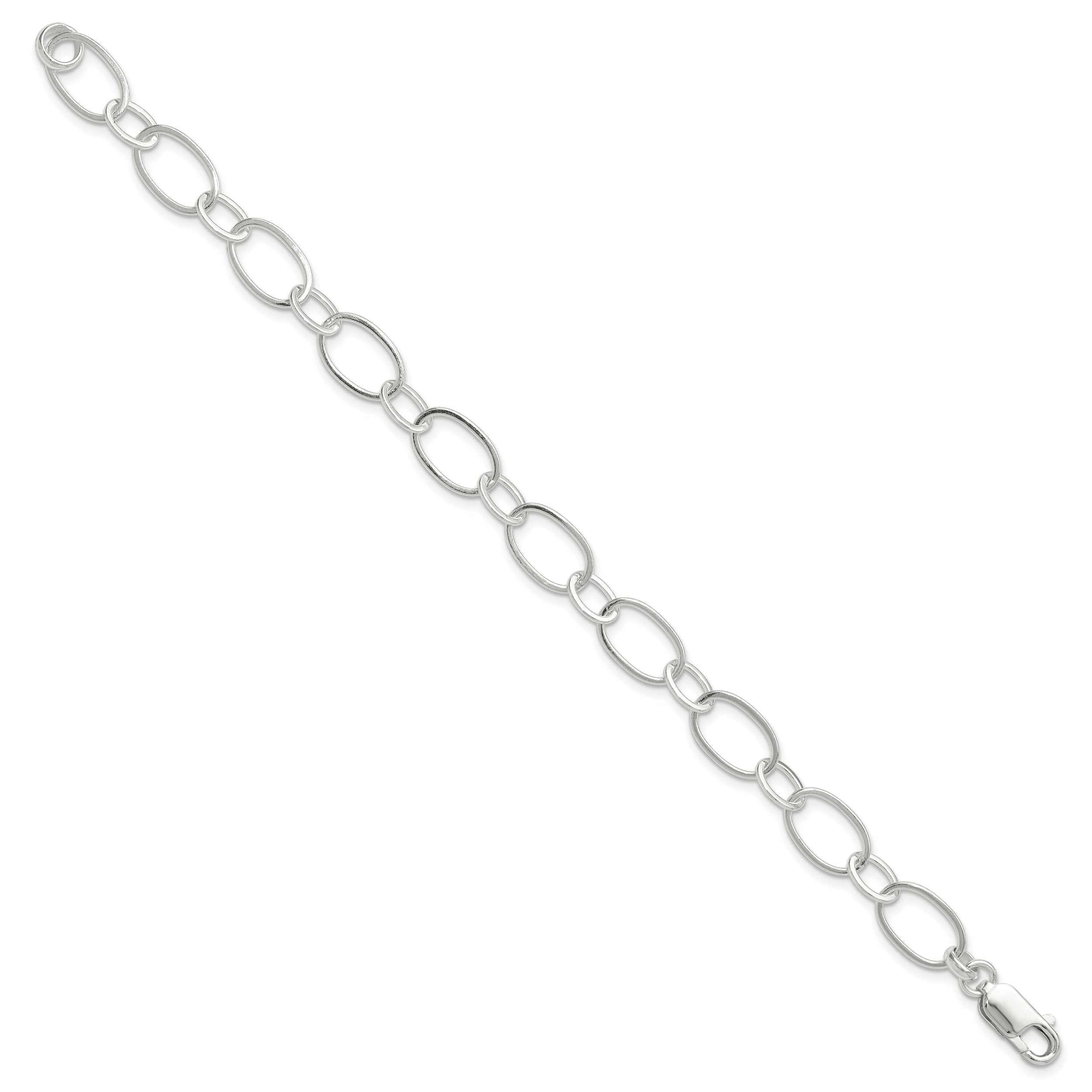 Sterling Silver 7.5inch Fancy Link Bracelet