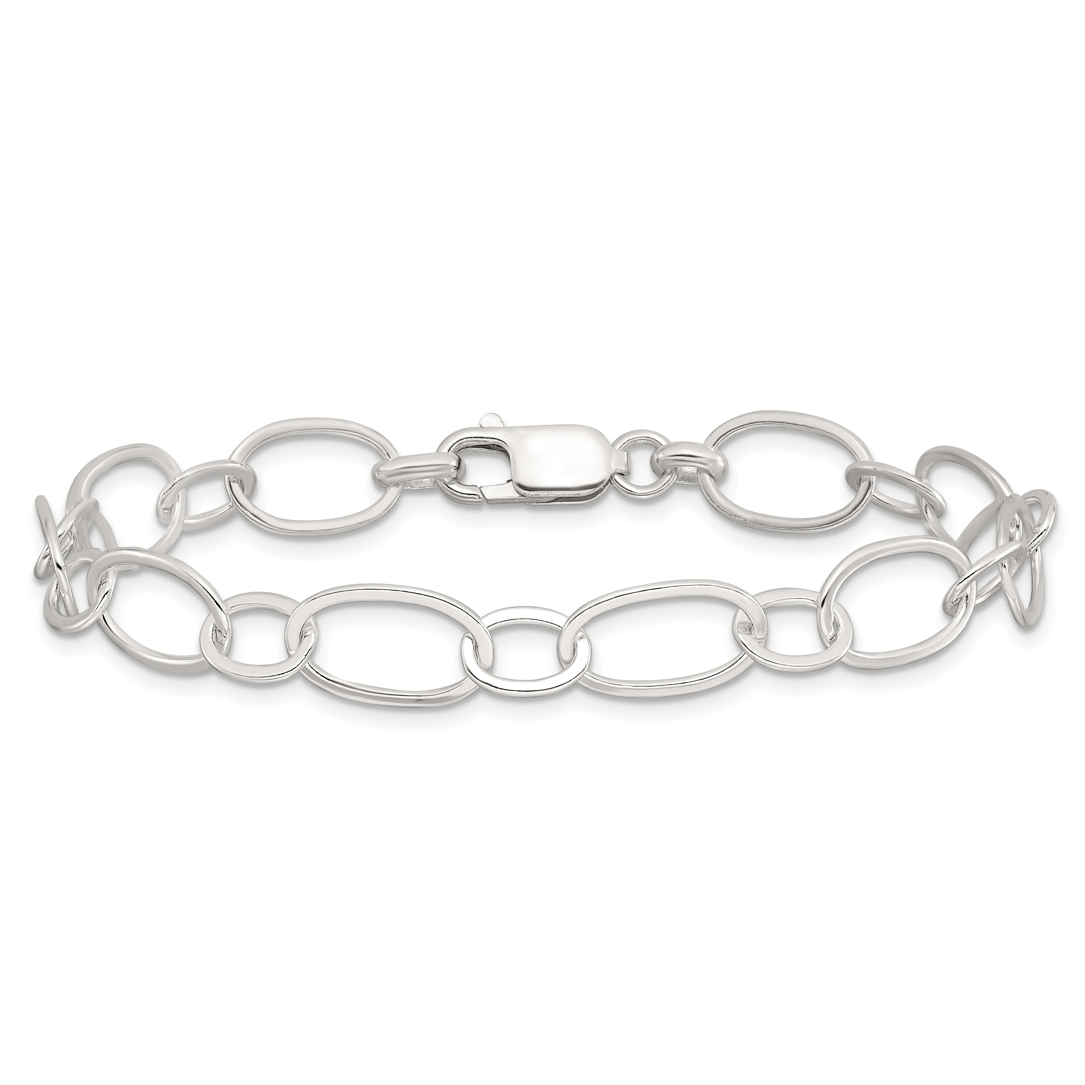 Sterling Silver 7.5inch Fancy Link Bracelet