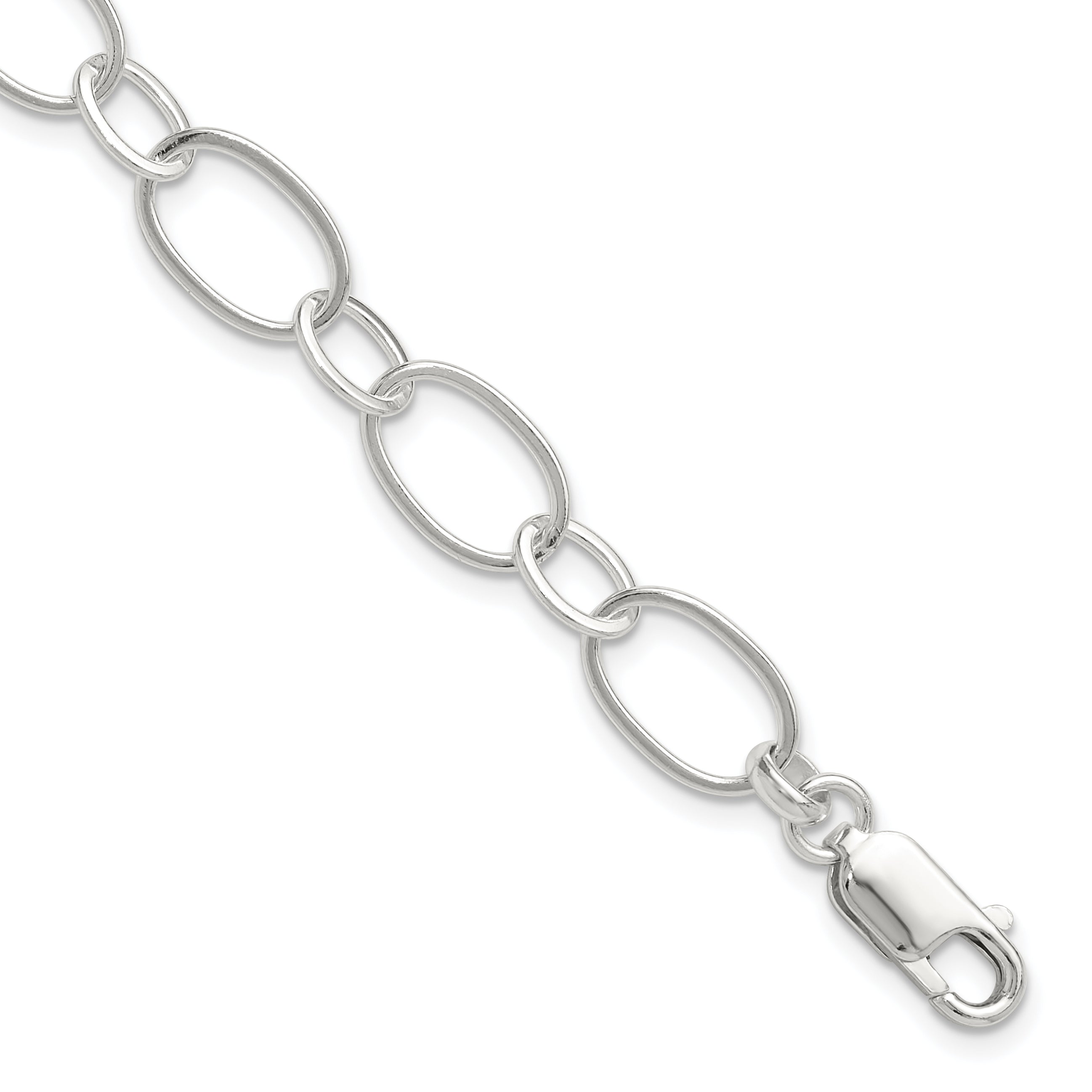 Sterling Silver 7.5inch Fancy Link Bracelet