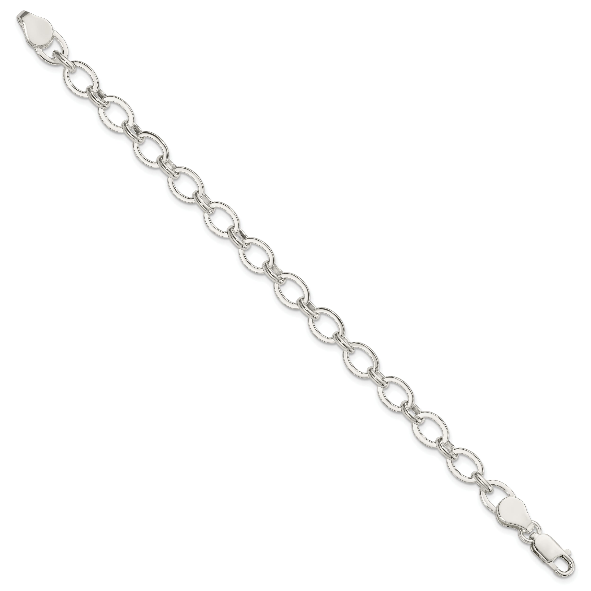 Sterling Silver 7.5inch Fancy Link Bracelet