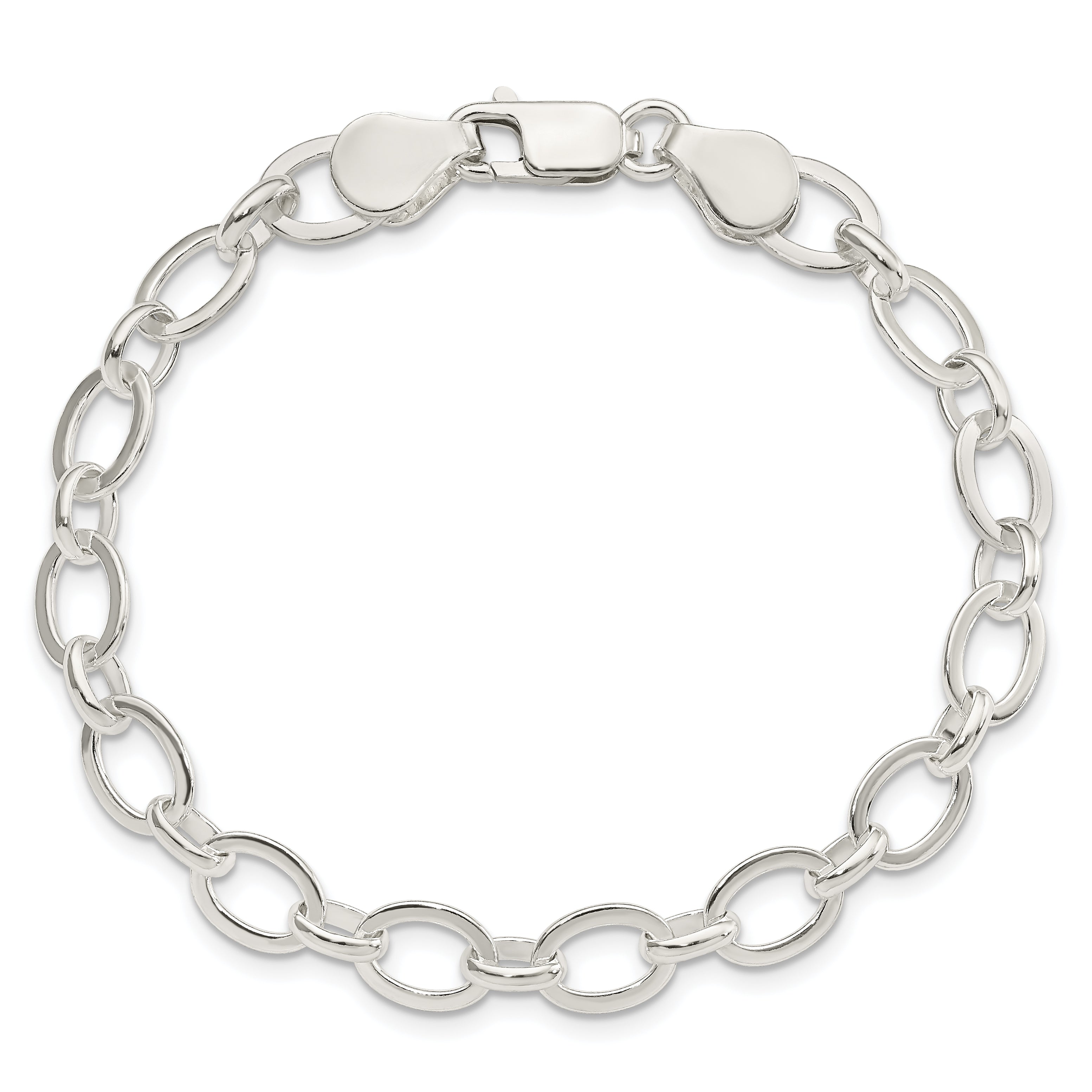 Sterling Silver 7.5inch Fancy Link Bracelet