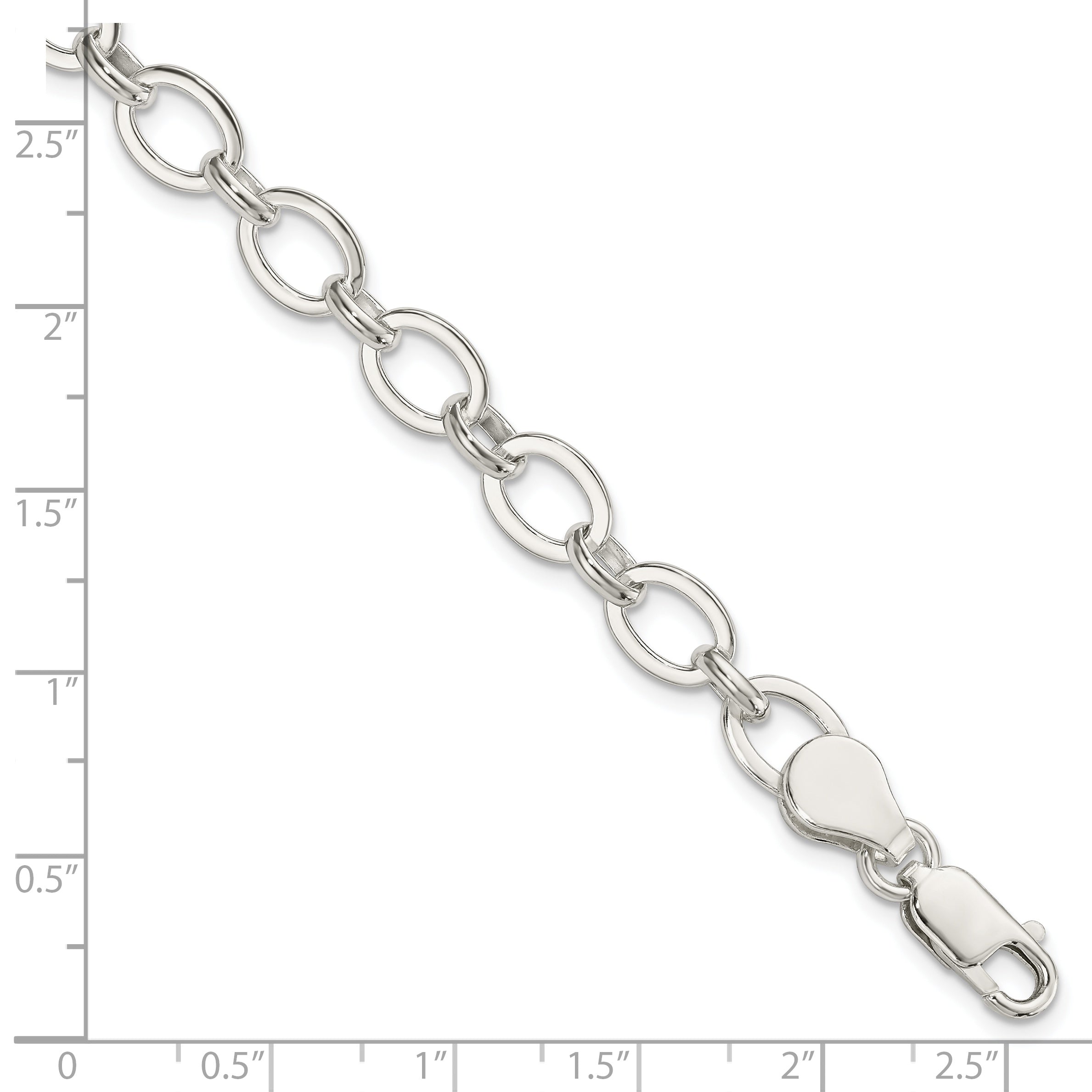 Sterling Silver 7.5inch Fancy Link Bracelet