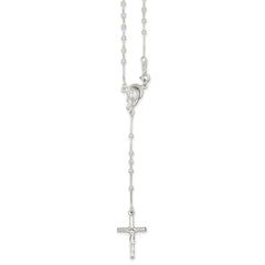 Sterling Silver Polished Rosary Necklace