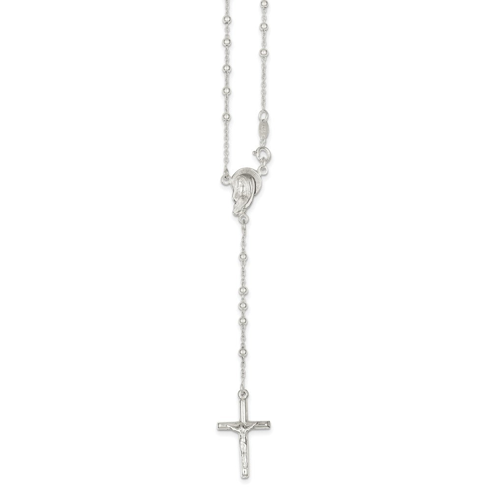 Sophia Jewelers Sterling Silver Rosary Necklace 31 Polished Elegant Design