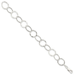 Sterling Silver Fancy Hammered Bracelet