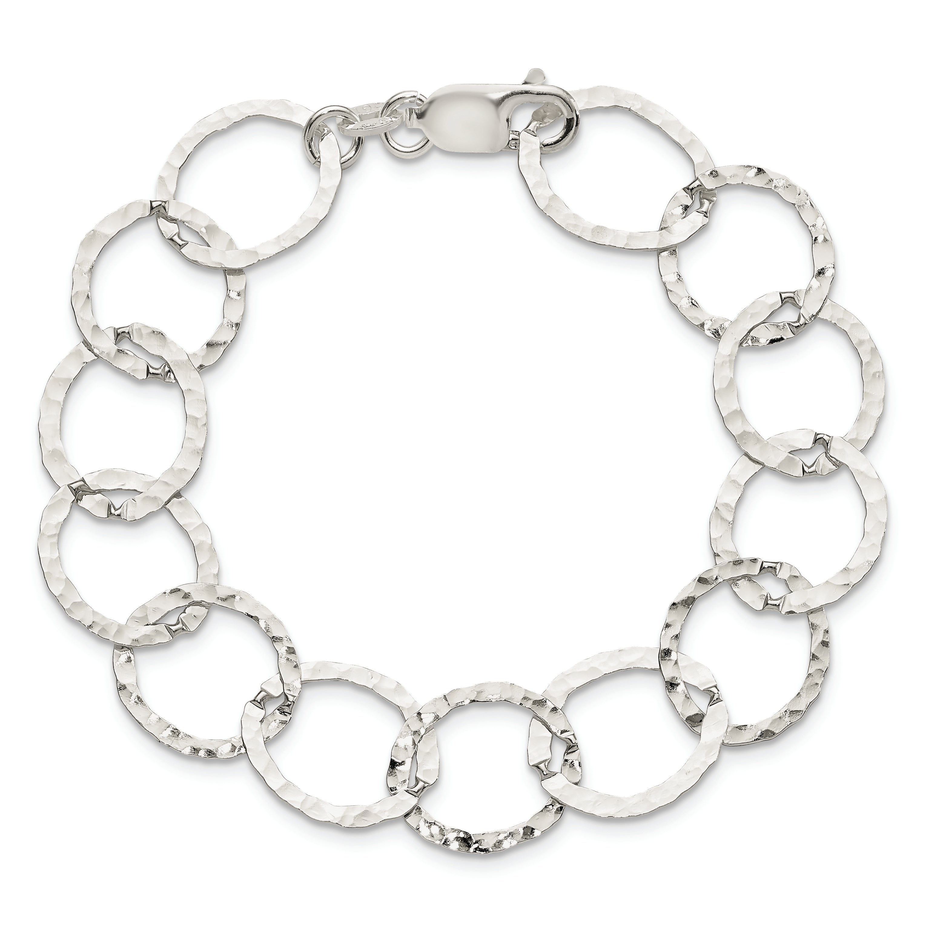 Sterling Silver Fancy Hammered Bracelet