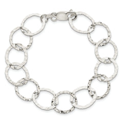 Sterling Silver Fancy Hammered Bracelet