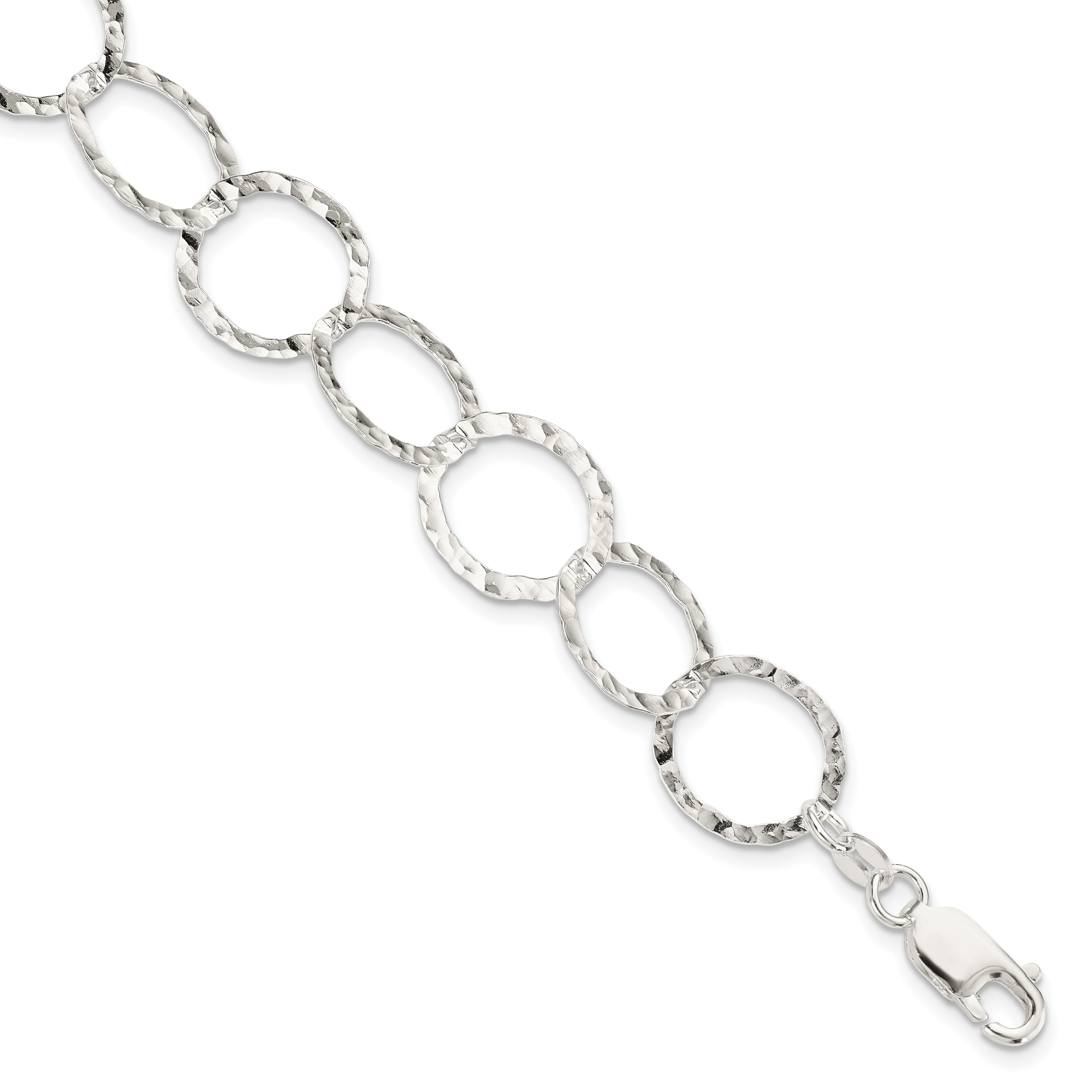 Sterling Silver Fancy Hammered Bracelet