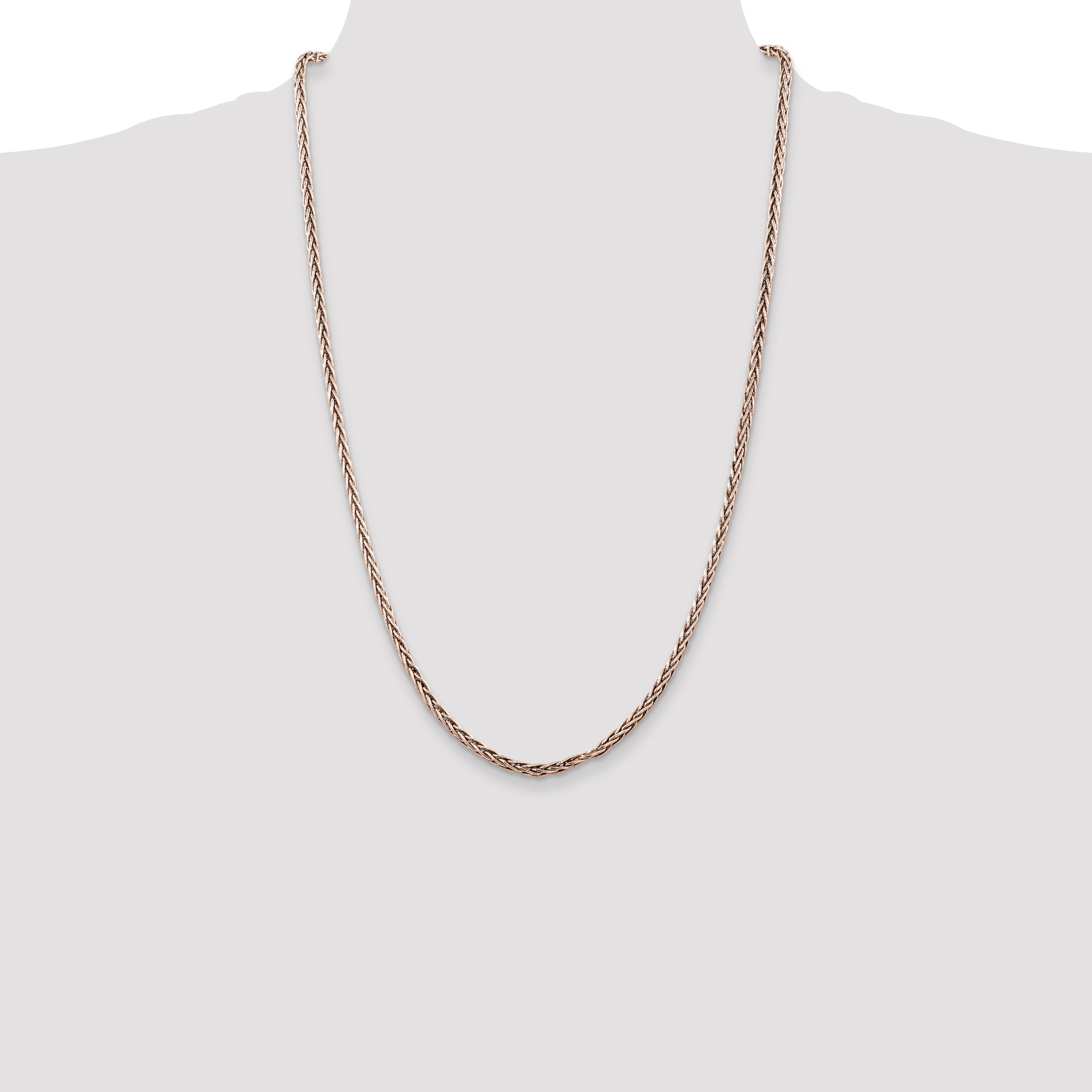 Sterling Silver Antiqued 3.25mm Solid Square Spiga Chain