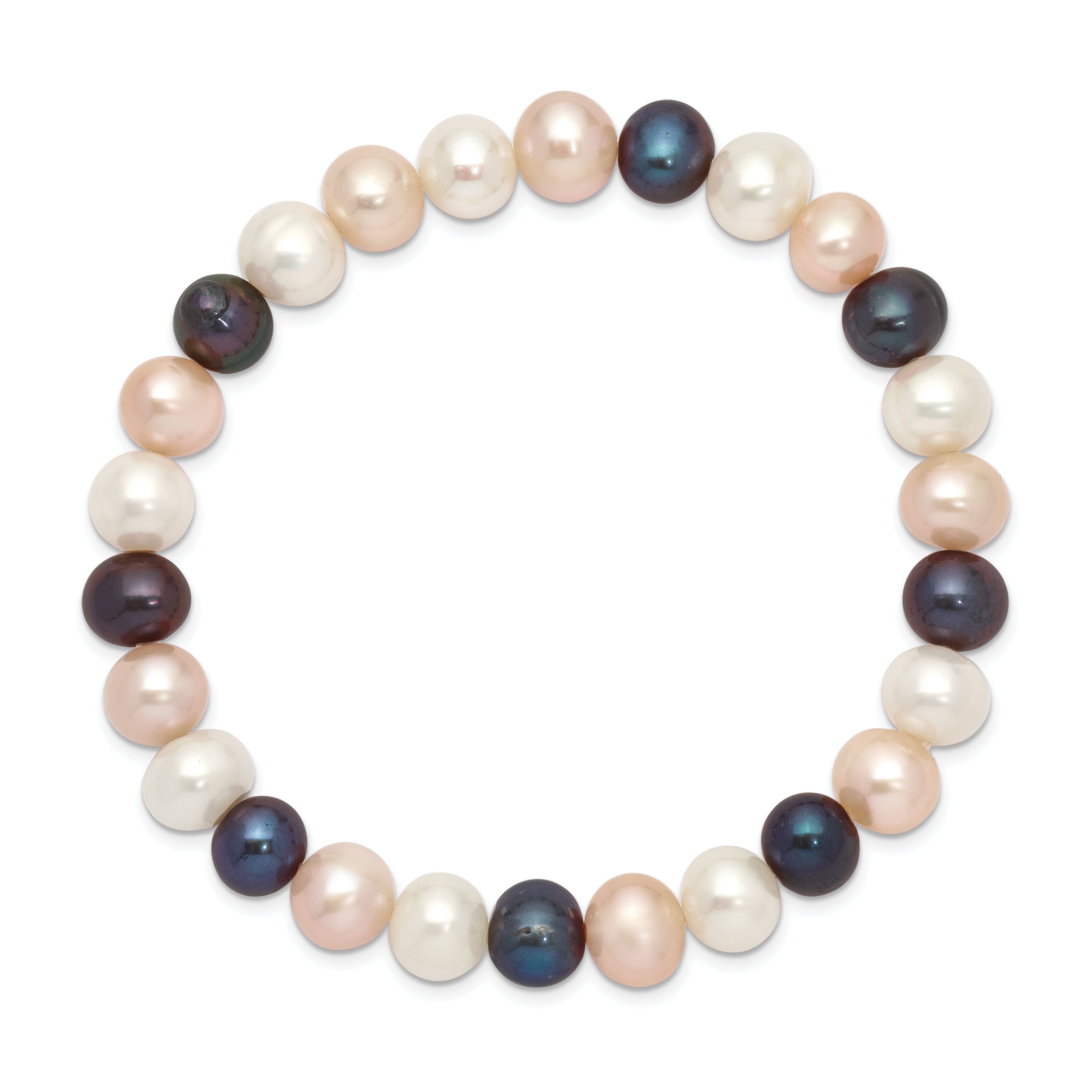 Sophia Jewelers Multi-Color Cultured Pearl Stretch Bracelet Elegant Handcrafted Design