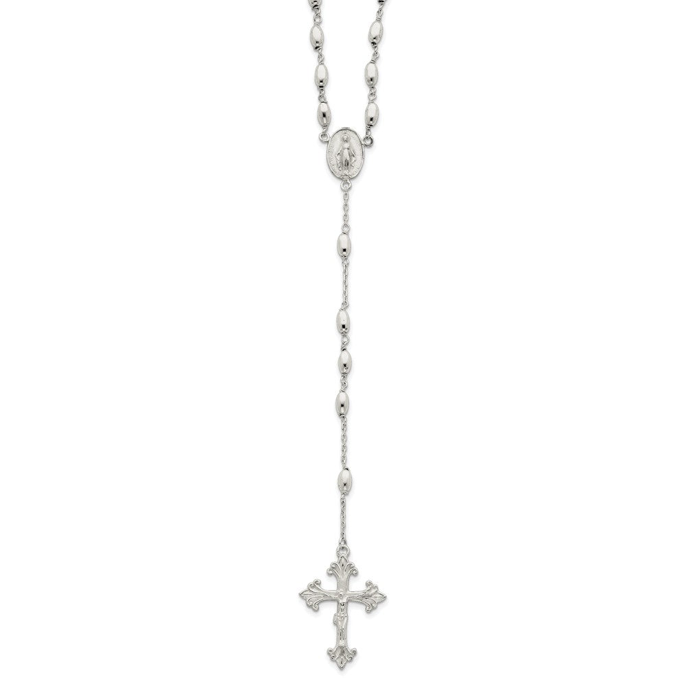 Sophia Jewelers Sterling Silver 925 Rosary Necklace with Polished Finish