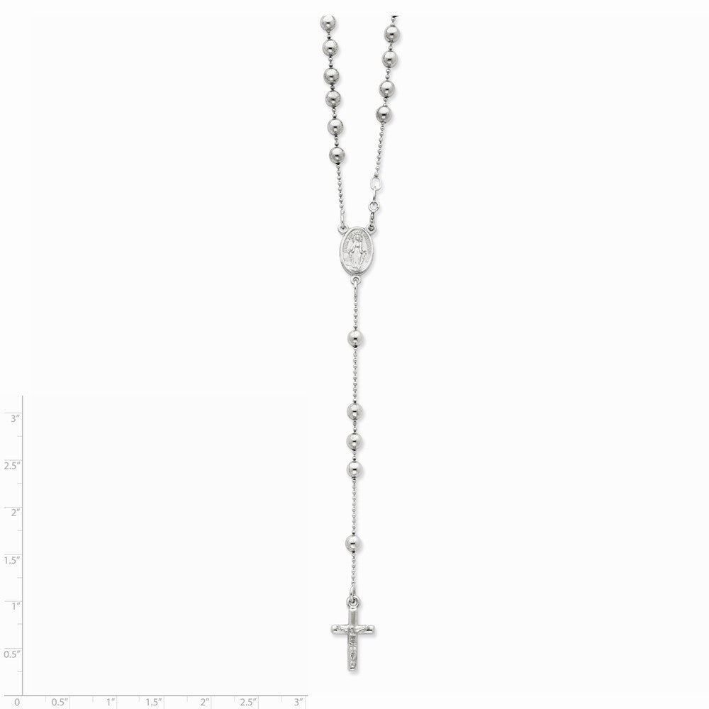 Sterling Silver Polished Rosary Necklace