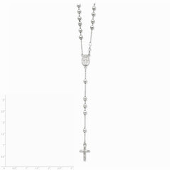 Sterling Silver Polished Rosary Necklace