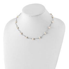 Sophia Jewelers Sterling Silver Cultured Pearl Necklace with Elegant Rhodium Finish