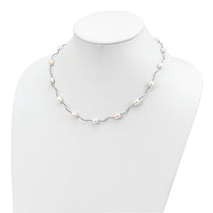 Sophia Jewelers Elegant Sterling Silver Pearl Necklace with Rhodium Plating