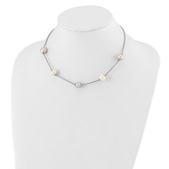 Sophia Jewelers Sterling Silver Multi-Color Freshwater Pearl Necklace with Extender