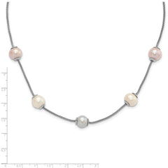 Sophia Jewelers Sterling Silver Multi-Color Freshwater Pearl Necklace with Extender