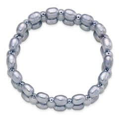 6-7mm Grey Rice Freshwater Cultured Pearl Stretch Bracelet