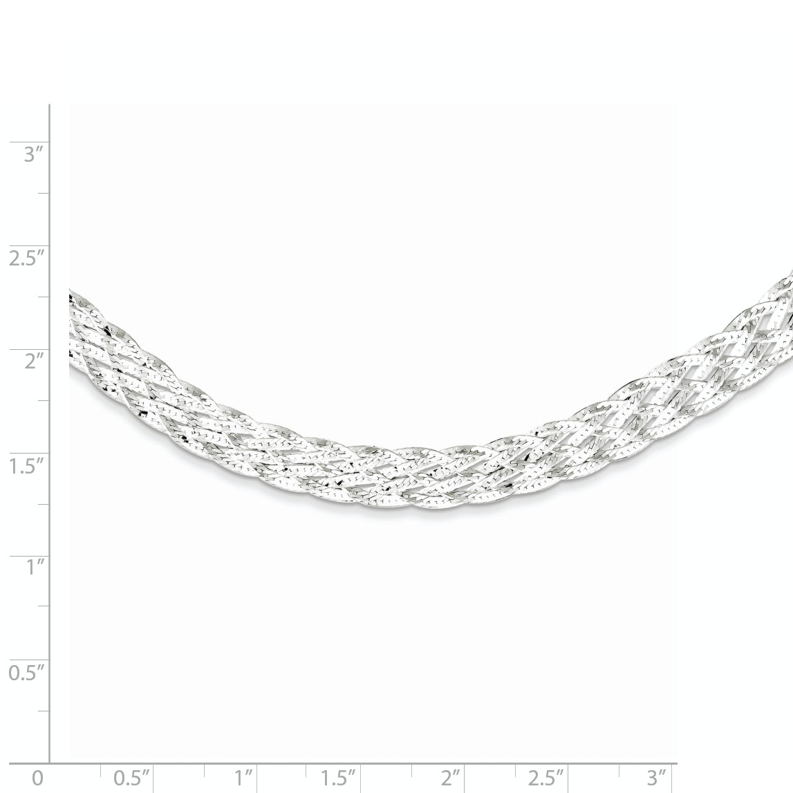 Sterling Silver 6.75mm Braided Fancy Necklace