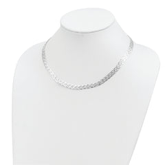 Sterling Silver 6.75mm Braided Fancy Necklace