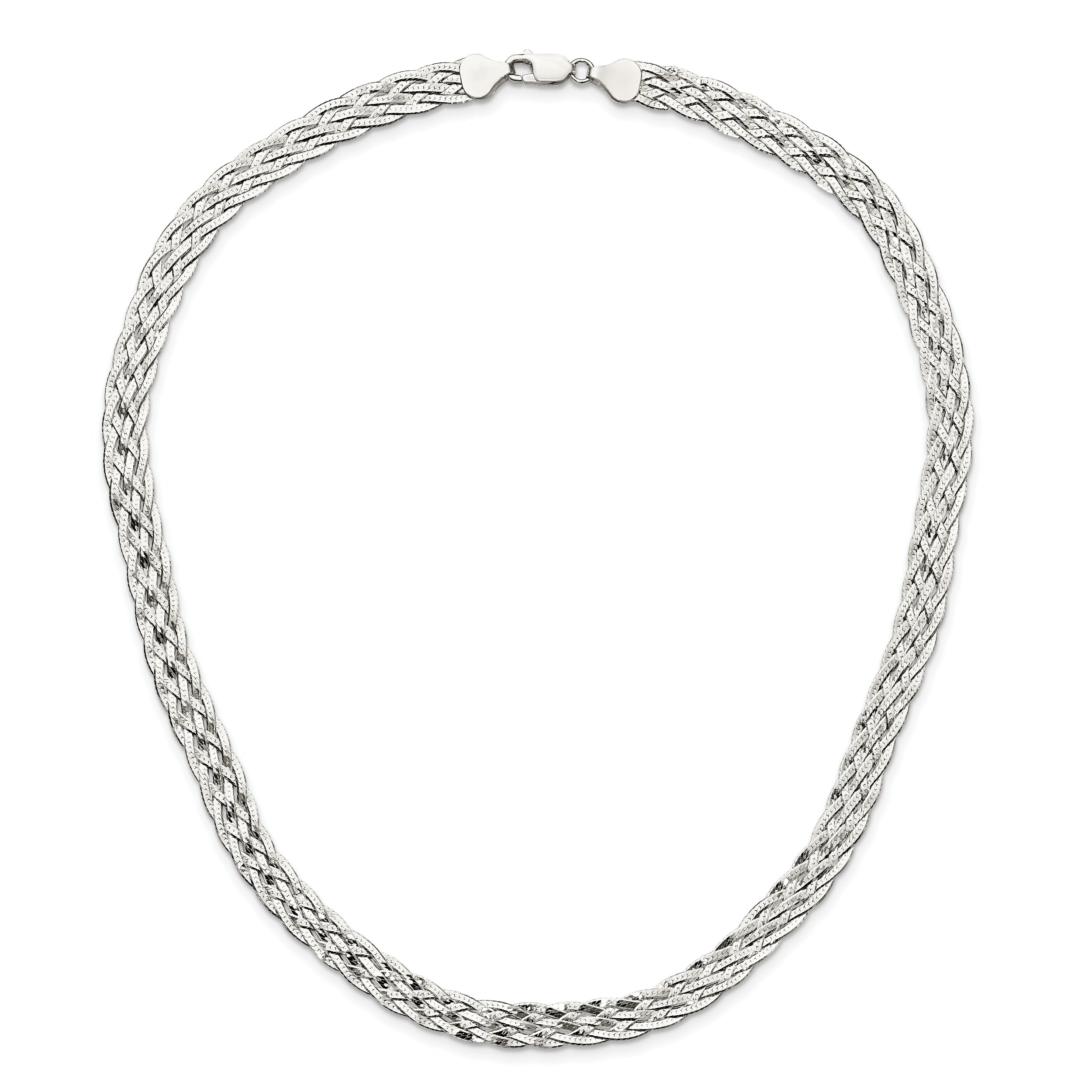 Sterling Silver 6.75mm Braided Fancy Necklace