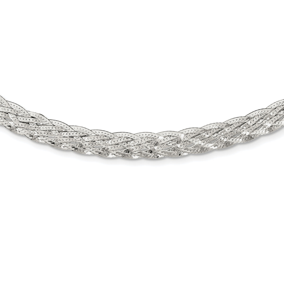 Sterling Silver 6.75mm Braided Fancy Necklace