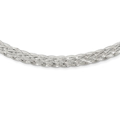 Sterling Silver 6.75mm Braided Fancy Necklace