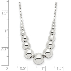 Sterling Silver Graduated Beads Necklace