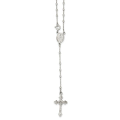 Sterling Silver Polished Rosary Necklace