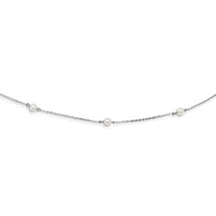 Sterling Silver RH-plated (4-5mm) FW Cultured Pearl Necklace