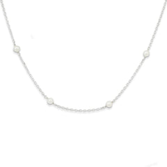 Sophia Jewelers Sterling Silver Cultured Pearl Necklace Elegant 18 Polished Design