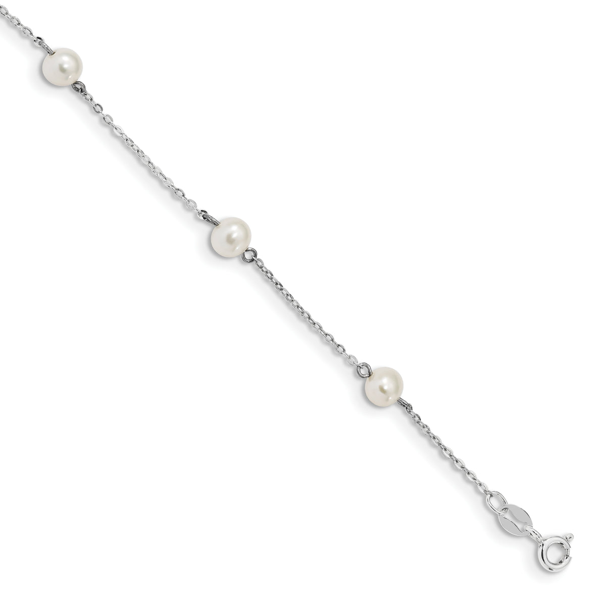 Sterling Silver Freshwater Cultured Pearl with 5 stations Bracelet