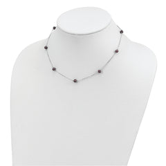 Sophia Jewelers Sterling Silver Peacock Pearl Necklace with Polished Finish