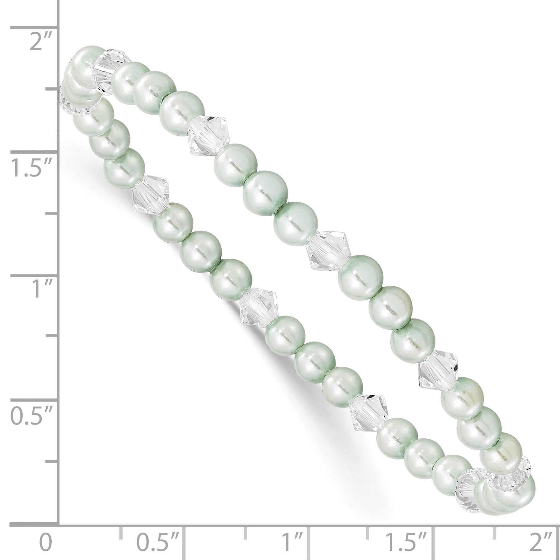 Sophia Jewelers Green Crystal Children's Stretch Bracelet with Shell Beads