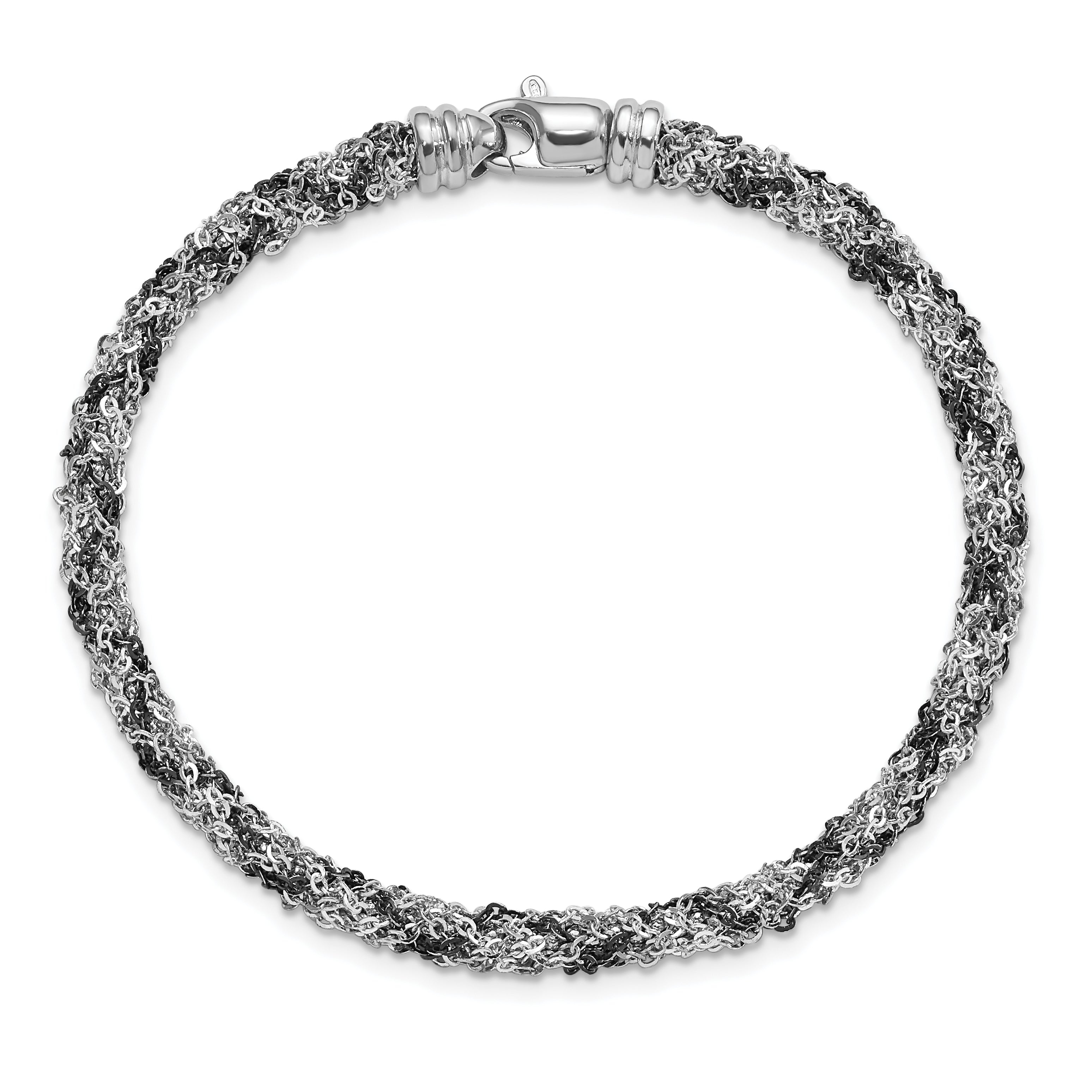 Sterling Silver & Ruthenium-plated Twisted Chain Bracelet