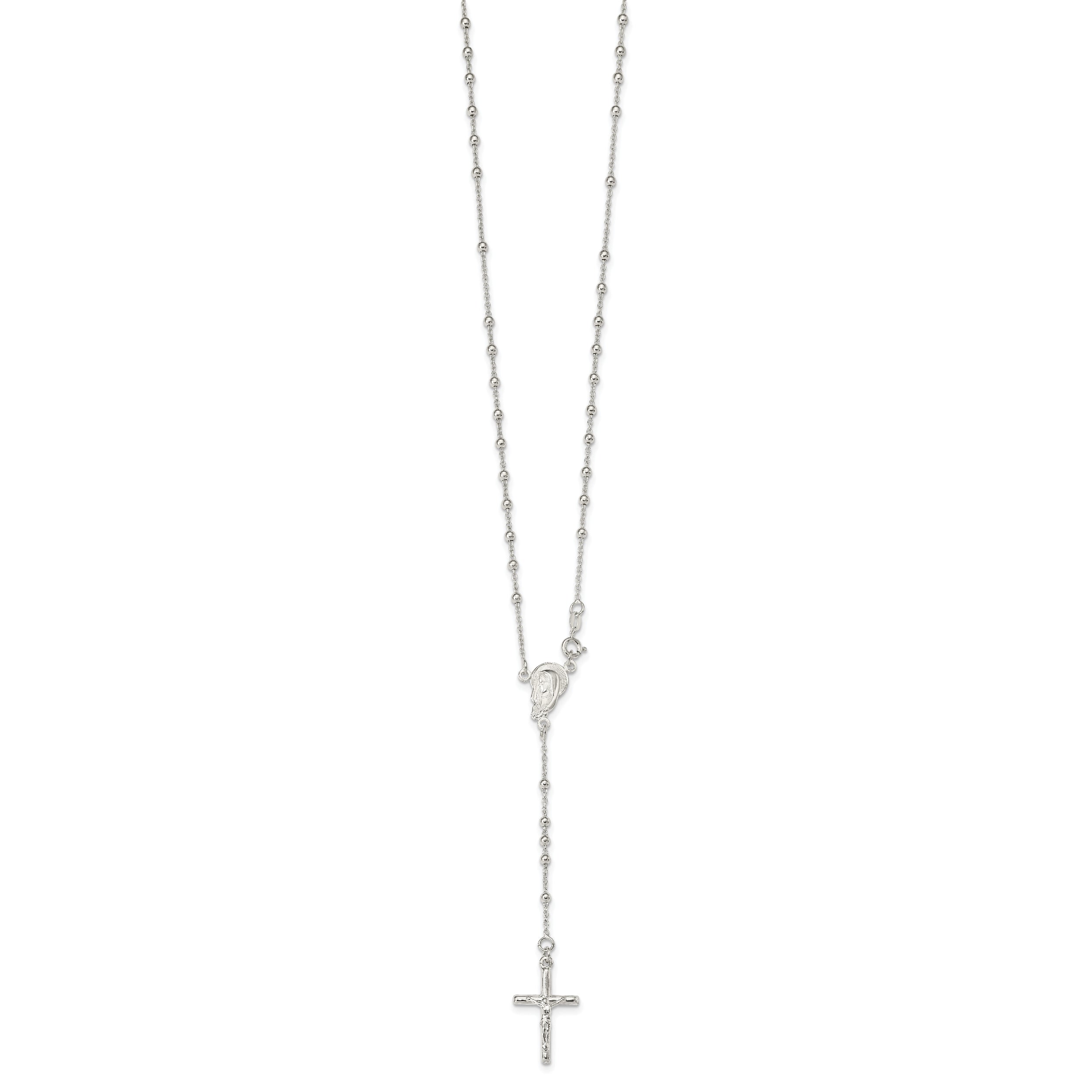 Sophia Jewelers 925 Sterling Silver Women's Crucifix Necklace 24 Polished Finish