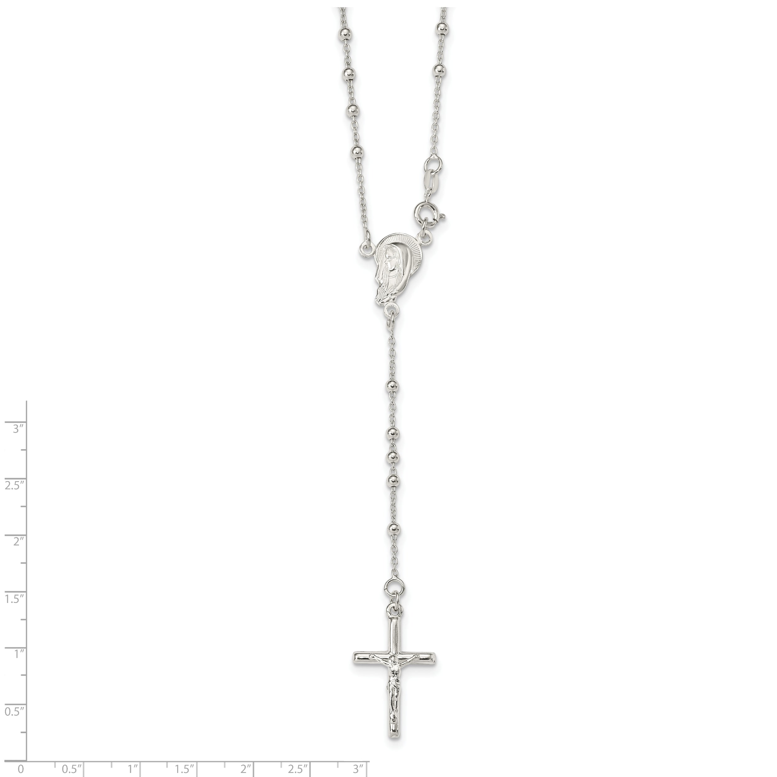 Sophia Jewelers 925 Sterling Silver Women's Crucifix Necklace 24 Polished Finish