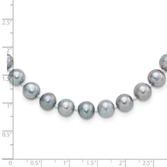 Sterling Silver Rhodium 7-8mm Grey FWC Pearl Necklace