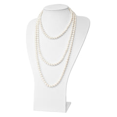 Sophia Jewelers Endless White Freshwater Pearl Necklace 80-Inch Polished Elegant