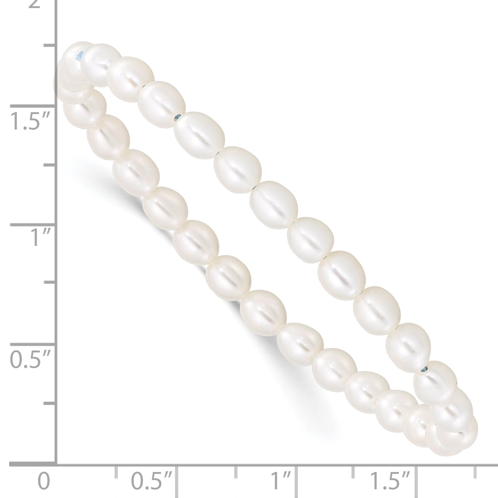 Children's 4-5mm White Rice Freshwater Cultured Pearl Stretch Bracelet