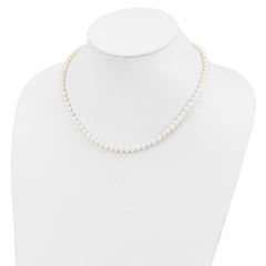 Sterling Silver Rhodium 4-5mm White FWC Pearl Necklace