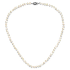 Sterling Silver Rhodium 4-5mm White FWC Pearl Necklace