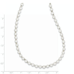 Silver-tone Glass Beads and 4-5mm White Imitation Shell Pearl Eyewear Holder 24 inch Chain