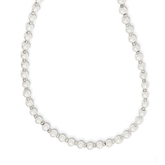 Silver-tone Glass Beads and 4-5mm White Imitation Shell Pearl Eyewear Holder 24 inch Chain