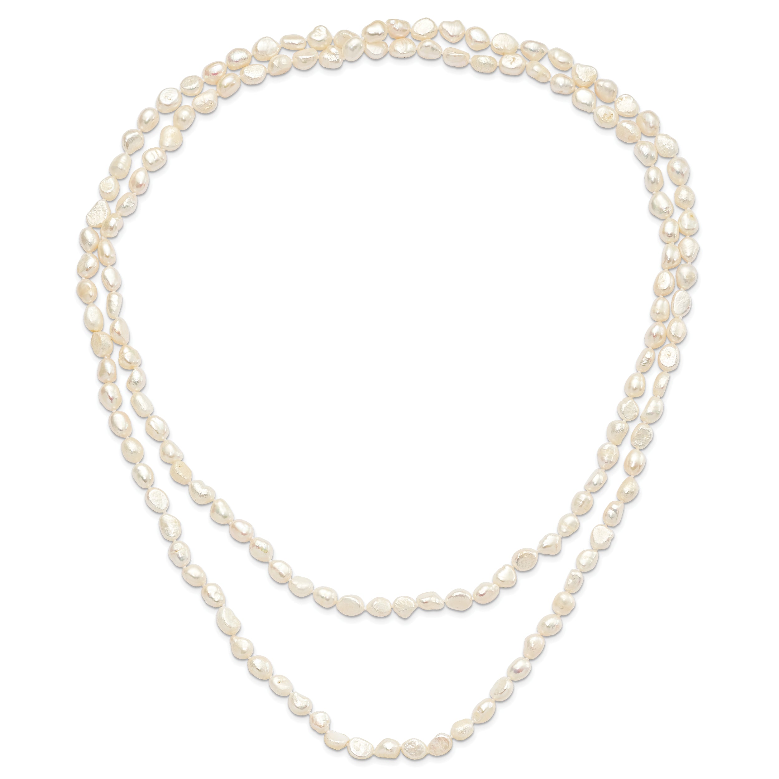 Sophia Jewelers 64 White Baroque Freshwater Pearl Endless Necklace