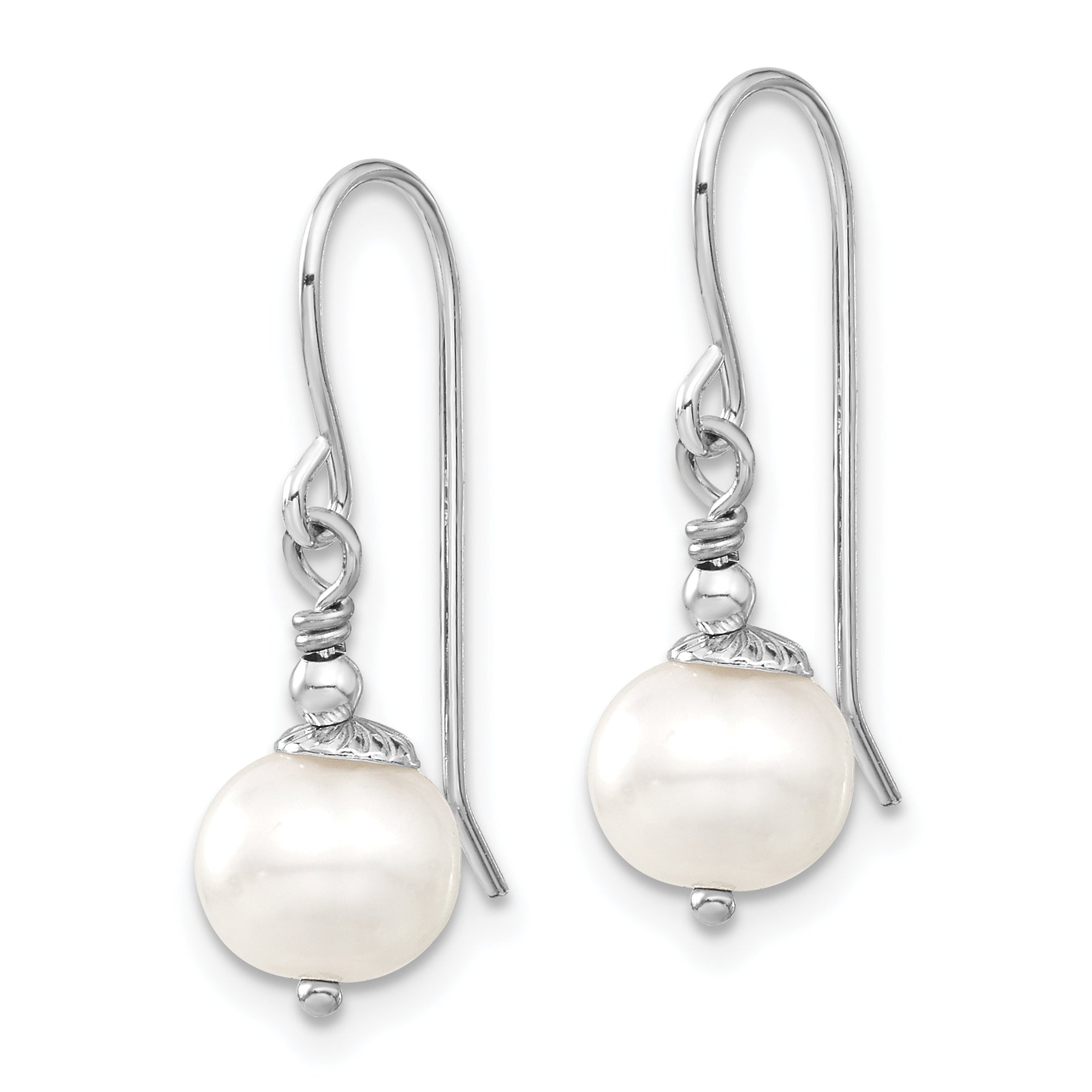 Sterling Silver RH 7-8mm White FWC Pearl Earring/Necklace Set