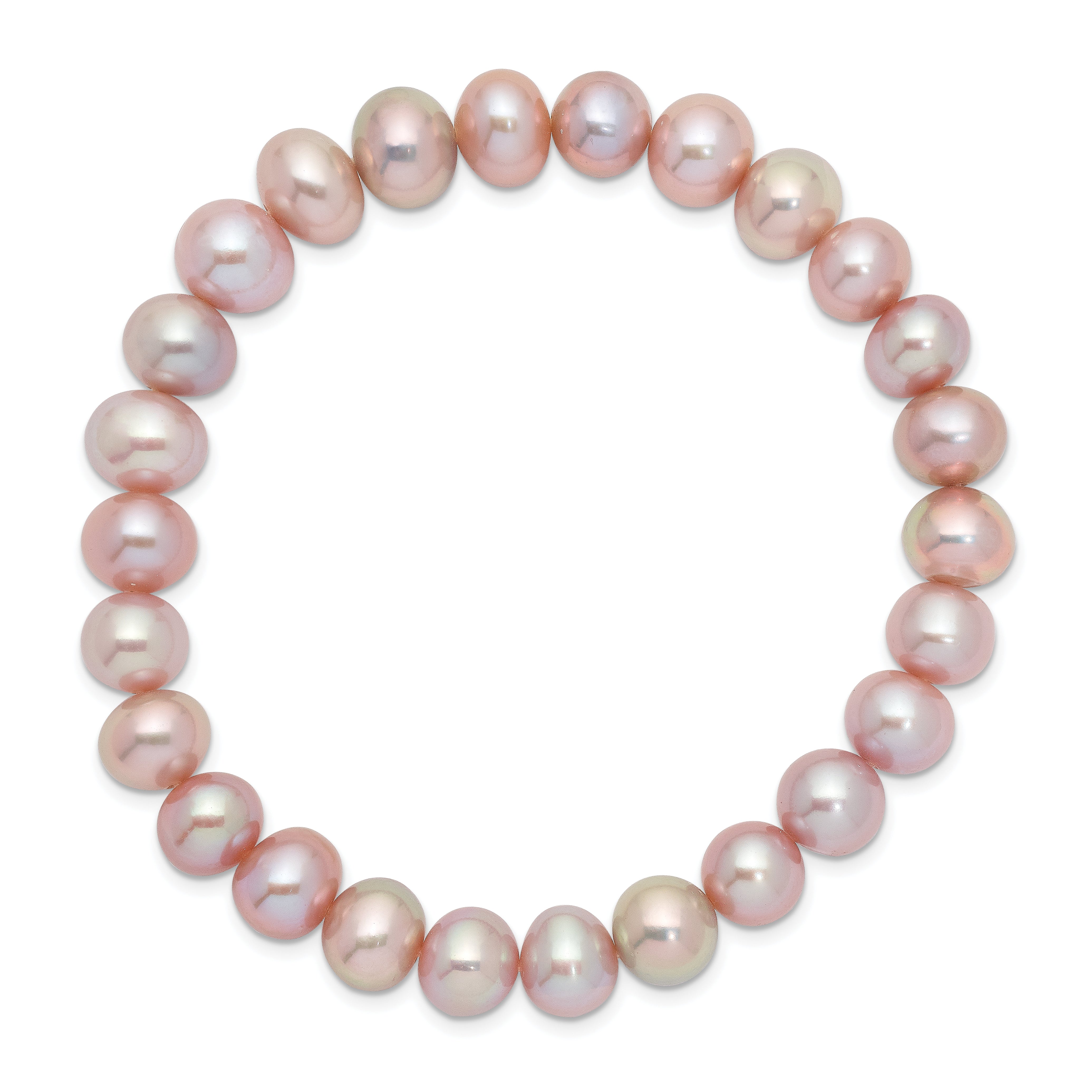 8-9mm Pink Near-round Freshwater Cultured Pearl Stretch Bracelet