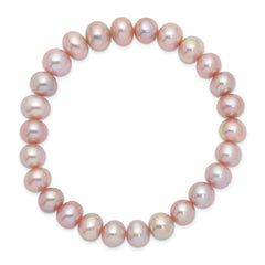 8-9mm Pink Near-round Freshwater Cultured Pearl Stretch Bracelet