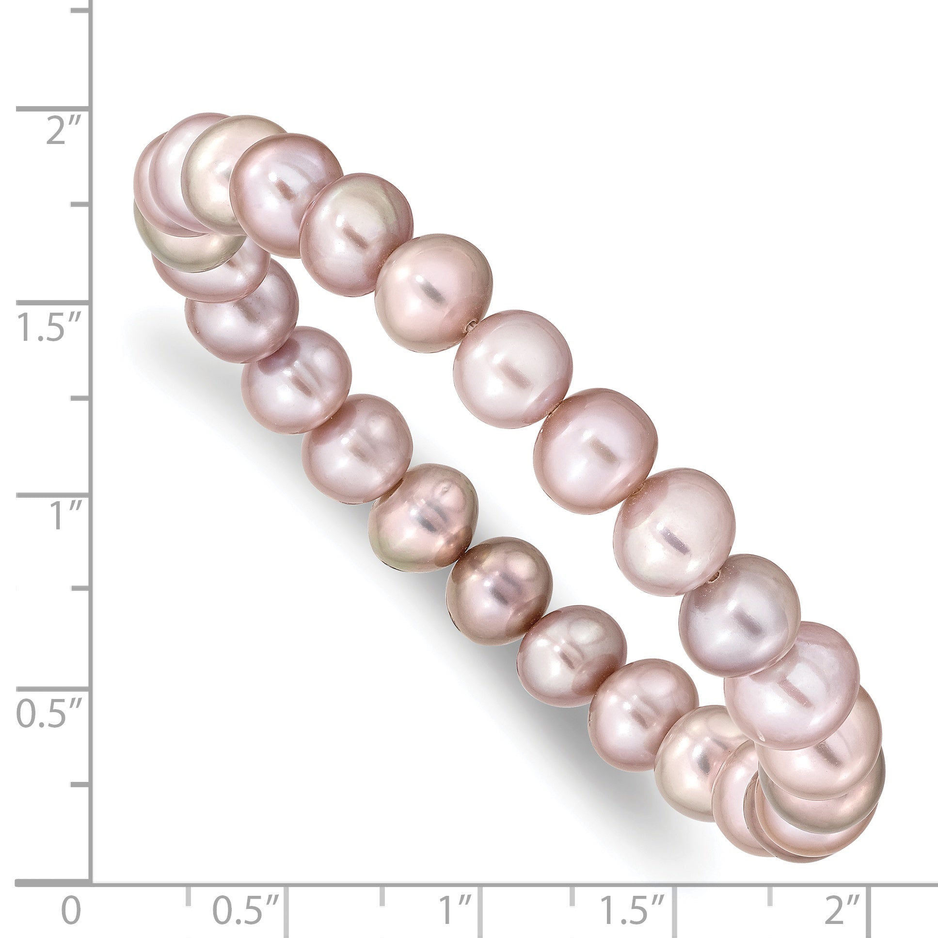 8-9mm Pink Near-round Freshwater Cultured Pearl Stretch Bracelet