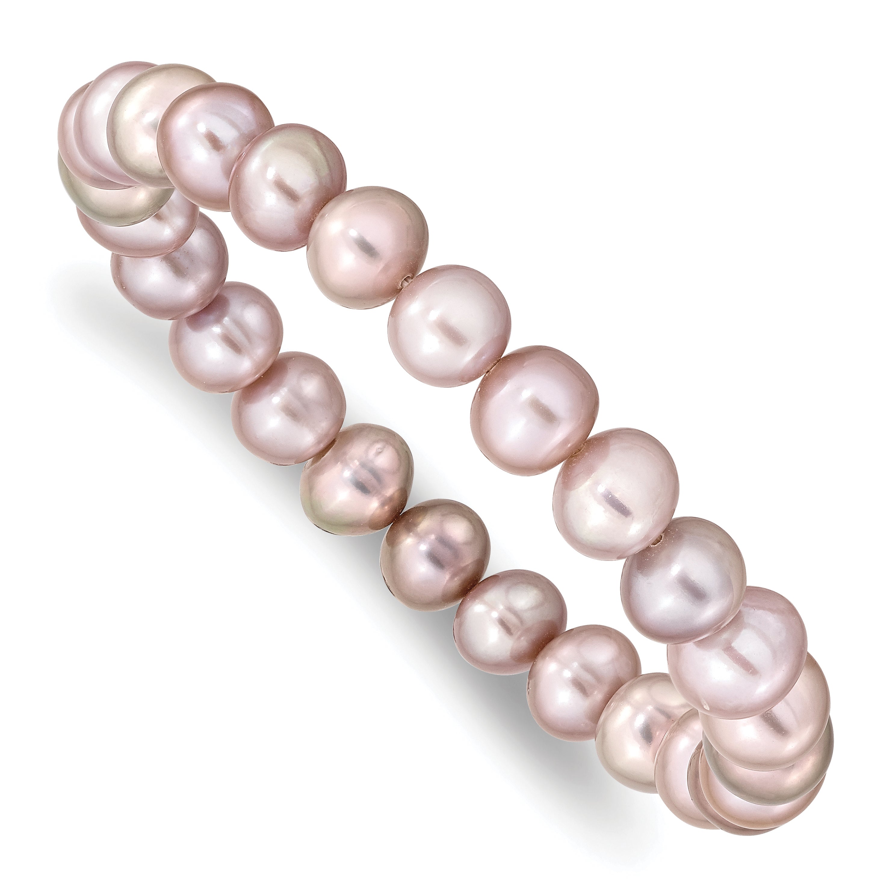 8-9mm Pink Near-round Freshwater Cultured Pearl Stretch Bracelet